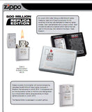 Zippo Brushed Chrome 500 Millionth Lighter 28412