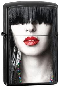 Zippo Ebony Red Lips 28536