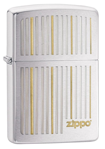 Zippo and Lines Brushed Chrome 28646