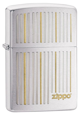 Zippo and Lines Brushed Chrome 28646