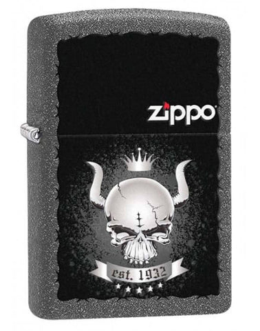 Zippo Skull with Crown Iron Stone 28660