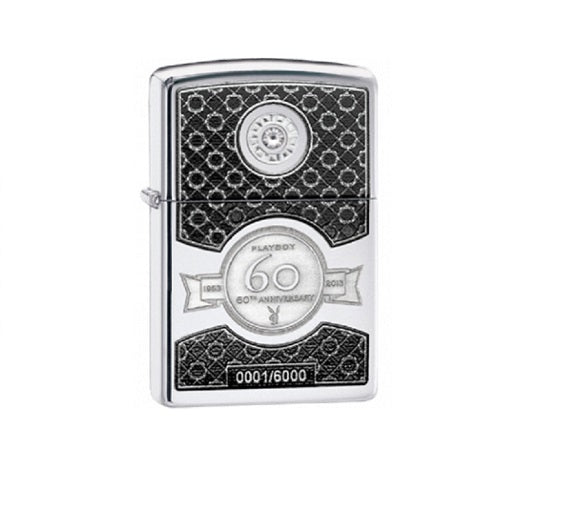 Zippo High Polish Chrome Playboy 60th Anniversary 28735