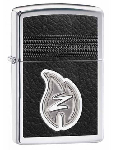 Zippo Leather Stitching High Polish Chrome 28800