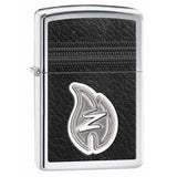 Zippo Leather Stitching High Polish Chrome 28800