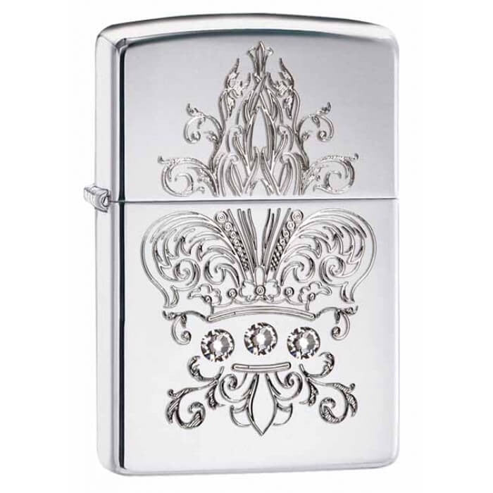 Zippo Fleur-de-lis Crown with Swarovski Crystals 28805 - Free