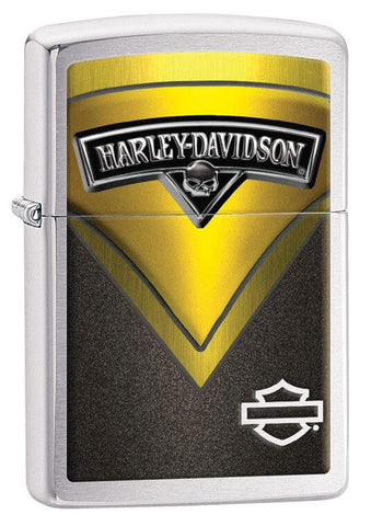 Zippo Harley-Davidson Logo and Skull Brushed Chrome 28821