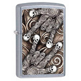 Zippo Skull Hands Rock On Street Chrome 28869