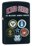 Zippo U.S. Military Armed Forces Black Matte 28898
