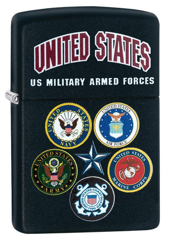 Zippo U.S. Military Armed Forces Black Matte 28898