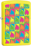 Zippo Boxed Flames Neon Yellow 28954