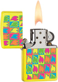 Zippo Boxed Flames Neon Yellow 28954
