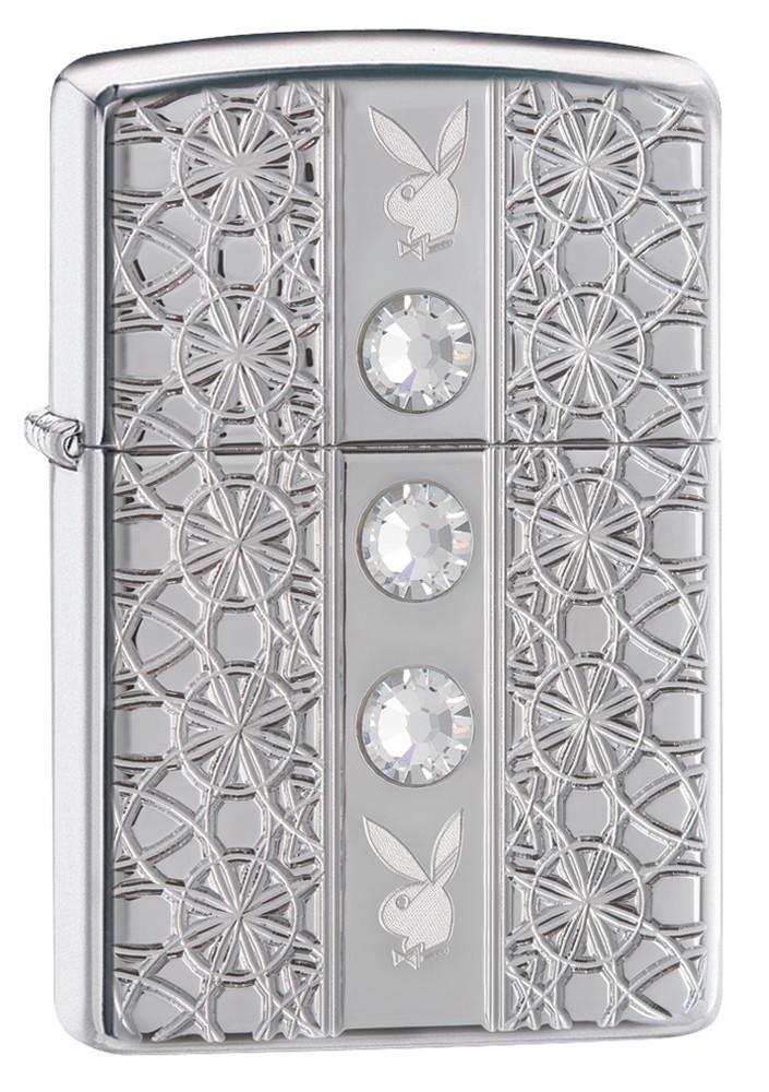Zippo Playboy Armor Swarovski Crystals 28964 - Free Shipping