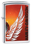 Zippo Harley Davidson Pocket Lighter, Red Wings/Chrome 28977