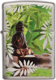 Zippo Buddha Lighters - Brushed Chrome 29058