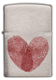 Zippo Heart Thumbprints Brushed Chrome 29068