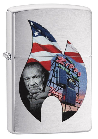 Zippo Flame Collage Brushed Chrome 29075