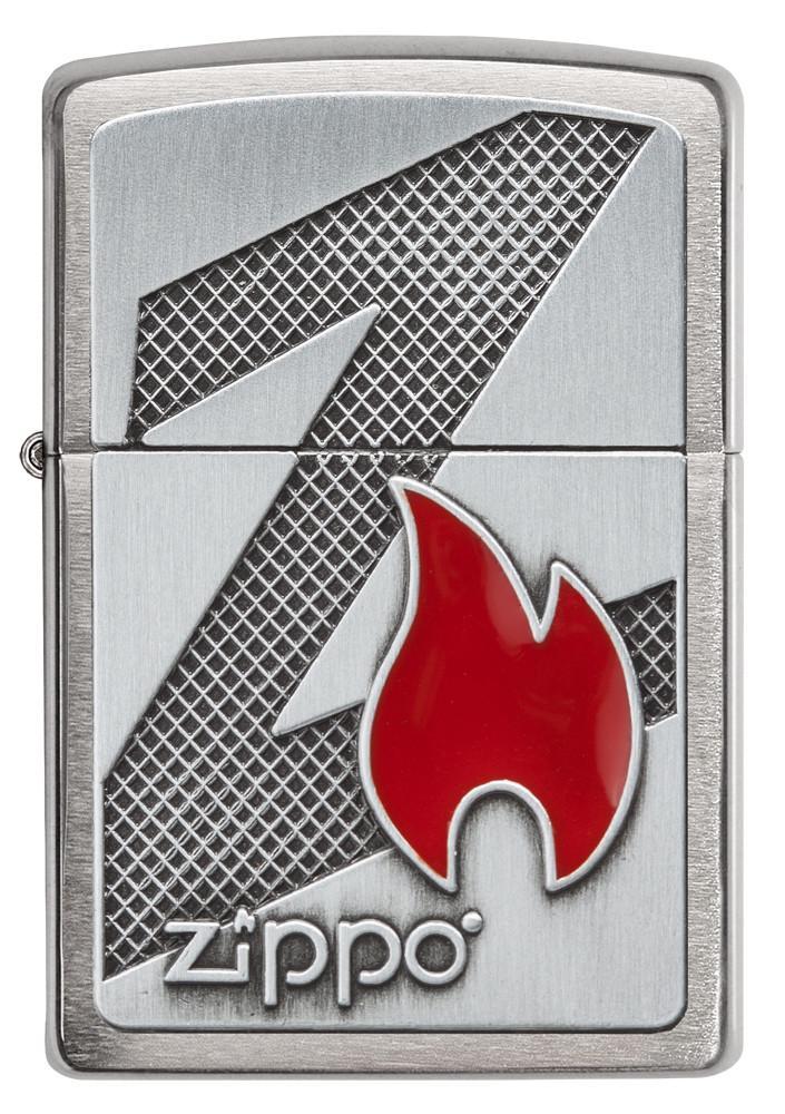 Zippo Z Flame Emblem Brushed Chrome 29104