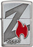 Zippo Z Flame Emblem Brushed Chrome 29104
