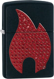 Zippo Red Flame Emblem Black Matte 29106