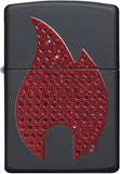 Zippo Red Flame Emblem Black Matte 29106