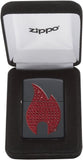 Zippo Red Flame Emblem Black Matte 29106