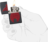 Zippo Red Flame Emblem Black Matte 29106