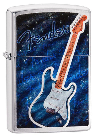 Zippo Fender Guitar Brushed Chrome 29128