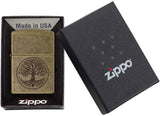 Zippo Tree of Life Pocket Lighter, Antique Brass 29149