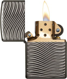 Zippo Armor Waves Deep Carve Black Ice 29234
