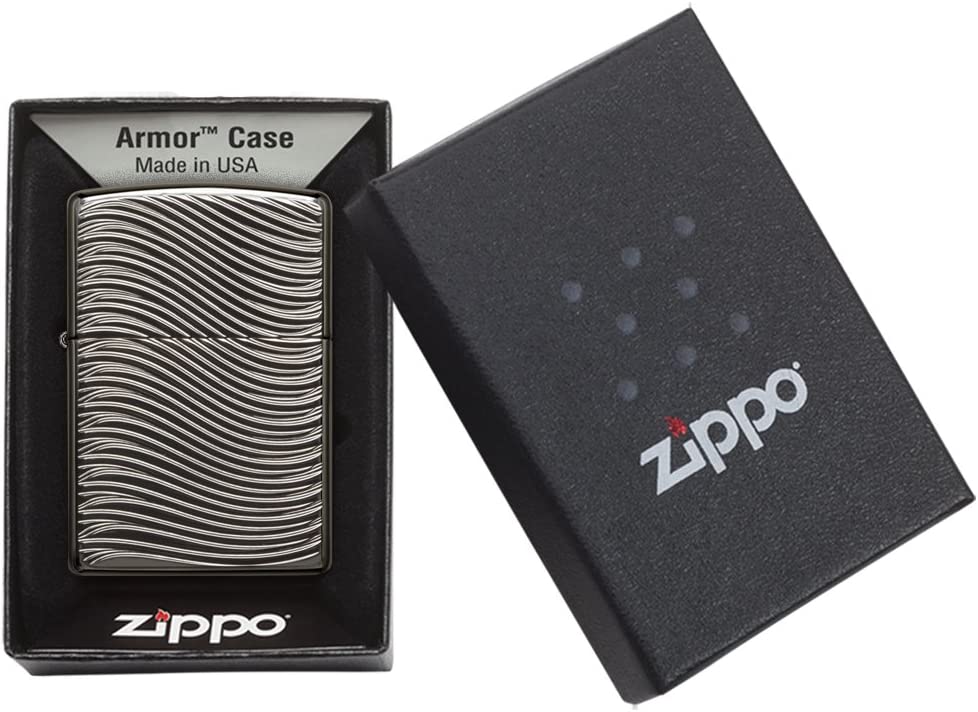 Zippo Armor Waves Deep Carve Black Ice 29234 - Free Shipping