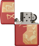 Zippo Year of The Rooster Red Matte Pocket Lighter 29259