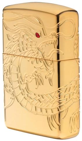 Zippo Armor Chinese Dragon High Polish Gold Plate - Zippo 29265