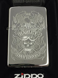 Zippo Harley-Davidson Skull Flames w/ Eagle High Polish Chrome 29283