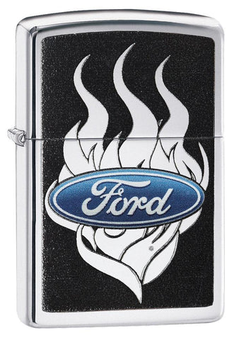 Zippo Ford Rugged Flames High Polish Chrome 29297