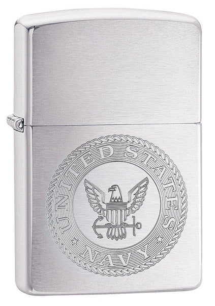 Zippo Navy Brushed Chrome 29385