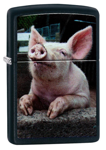 Zippo Pig Dreaming Black Matte 29394