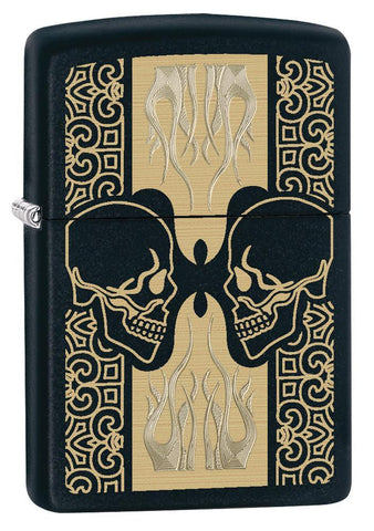 Zippo Skulls Face Off Black Matte 29404
