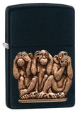 Zippo Three Monkeys Emblem Black Matte 29409