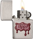 Zippo Red Wax Seal Brushed Chrome 29492