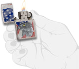 Zippo USA Flag with Eagle Emblem Brushed Chrome 29508