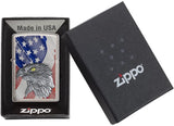 Zippo USA Flag with Eagle Emblem Brushed Chrome 29508