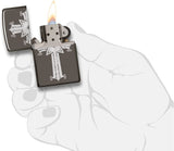 Zippo Cross Design Black Ice 29515