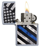 Zippo Blue Line Street Chrome Pocket Lighter 29551