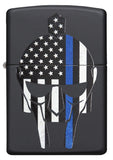 Zippo Gladiator Blue Line American Flag Black Matte 29552