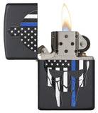 Zippo Gladiator Blue Line American Flag Black Matte 29552