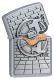 Zippo Safe with Gold Cash Surprise Emblem Street Chrome 29555