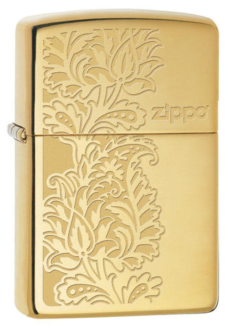 Zippo Paisley High Polish Brass Pocket Lighter 29609