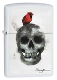 Zippo Spazuk Skull Design Pocket Lighter, White Matte 29644
