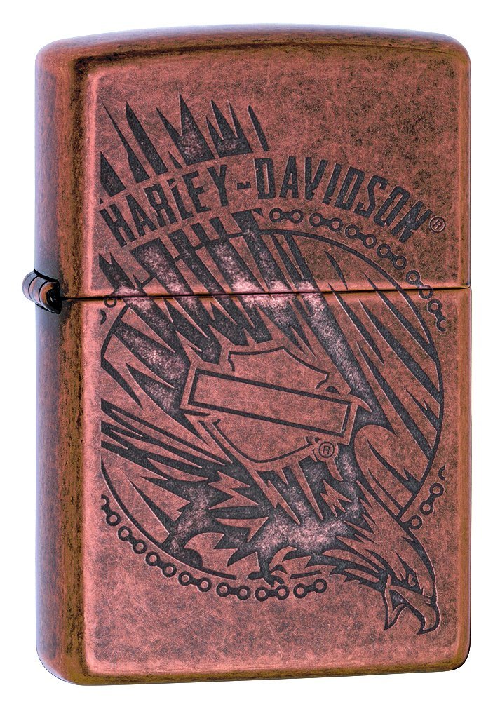 Zippo Harley-Davidson Antique Copper Logo Pocket Lighter 29664