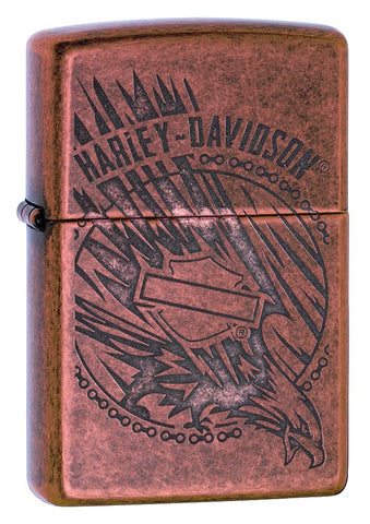 Zippo Harley-Davidson Antique Copper Logo Pocket Lighter 29664